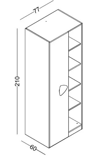 Dulap modular cu 1 usa+1 raft pentru copii,Nora-MobMax