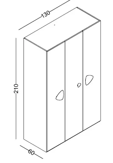 Dulap modular cu 3 usi pentru copii,Nora-MobMax