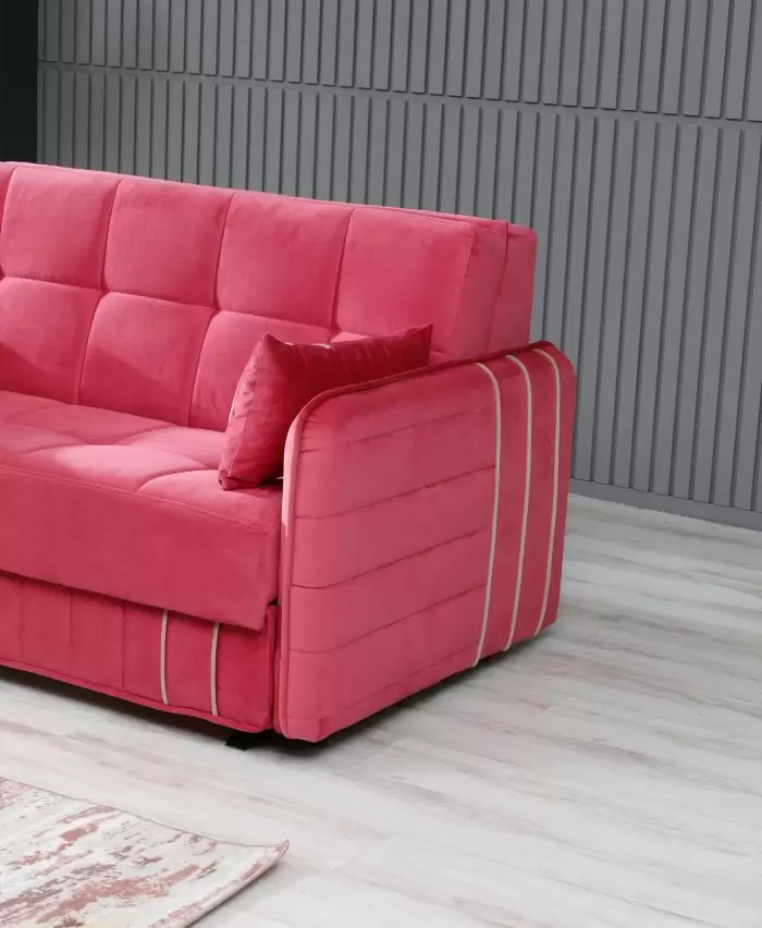 Canapea extensibila cu 2 locuri Mondo,roz-MobMax